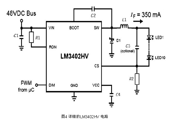 詳細(xì)的LM3402HV電路