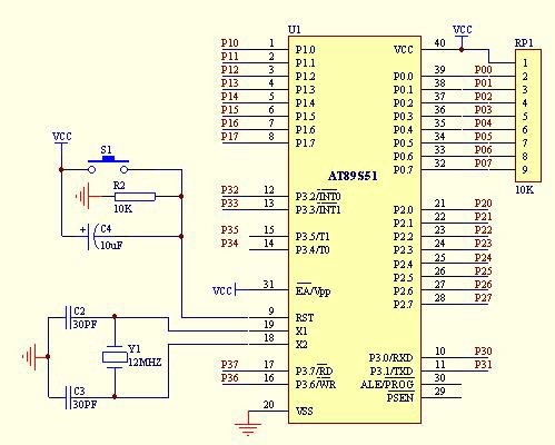 圖2 單片機(jī)主控系統(tǒng)電路圖