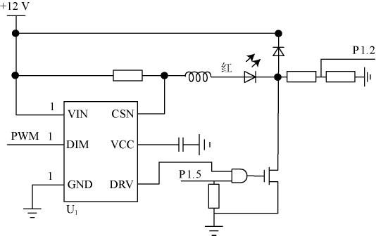 圖2 LED燈珠控制電路